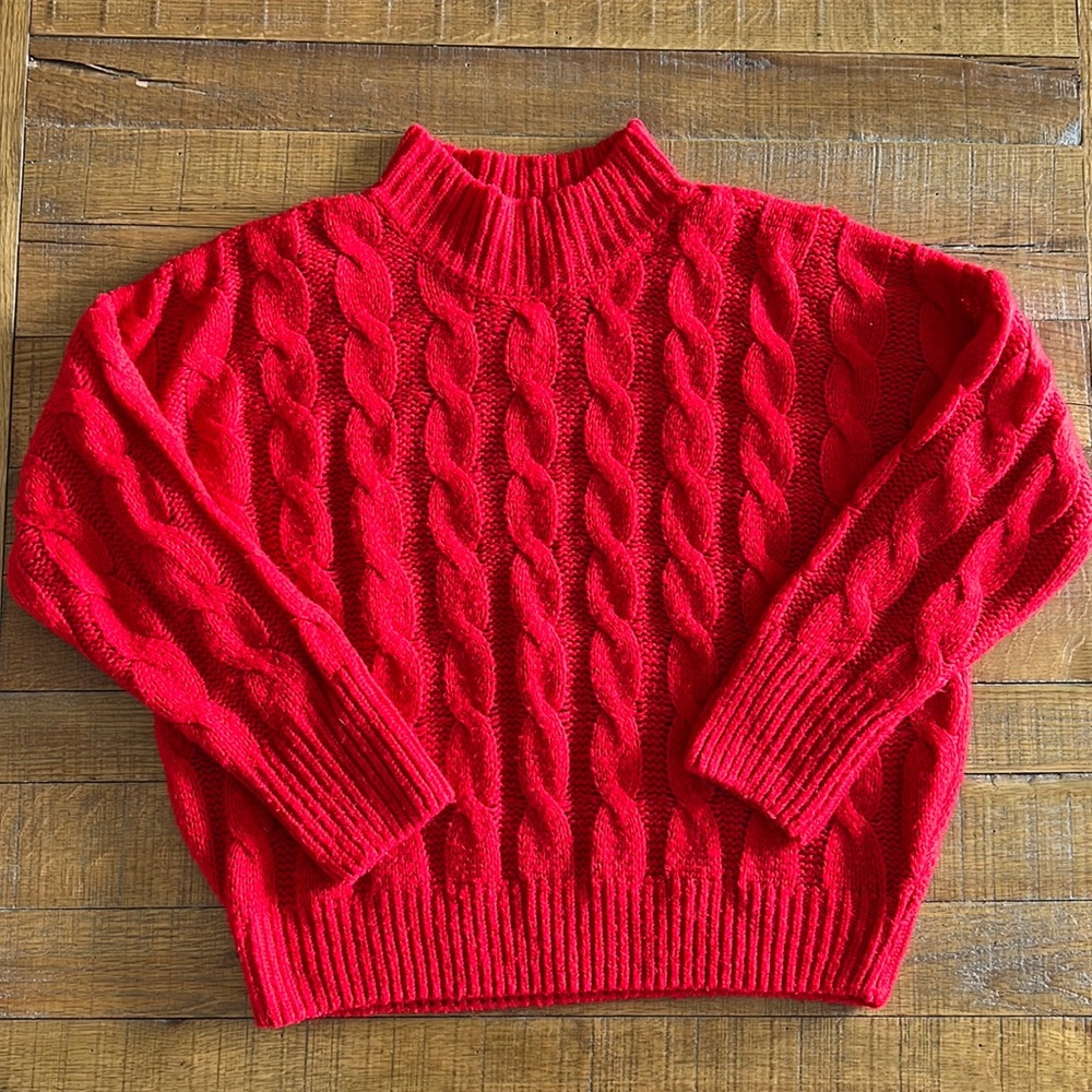 Line & Dot Red Sweater